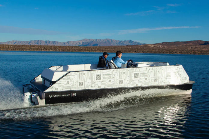 Pure Watercraft electric pontoon boat